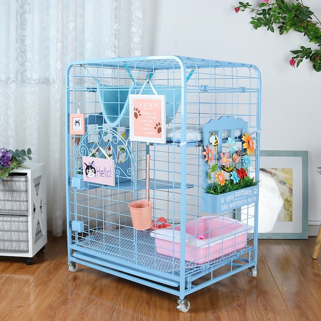 Pet Supplies Wooden cat Nest Folding cat Cage Three-layer Oversized Rabbit Cage Foster Breeding Cage cat bed Dog Kennel