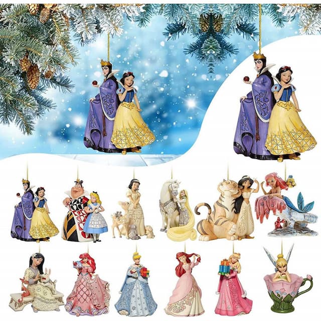 Cross-border Snow White New Pendant Acrylic Flat Christmas Tree Hanging Cartoon Creative Home Decoration Pendant