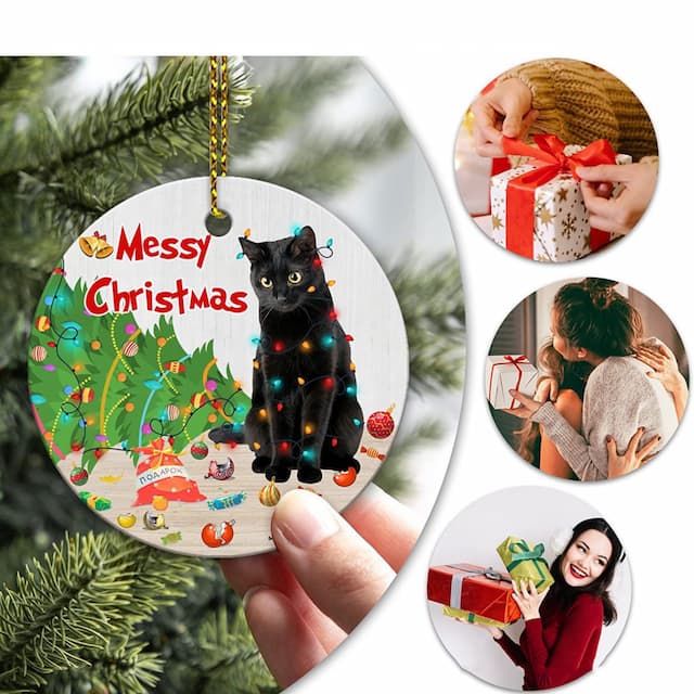 Cross-border New Pet Cat Dog Car Hangers Christmas Home Decoration Acrylic Car Backpack Decorative Pendant