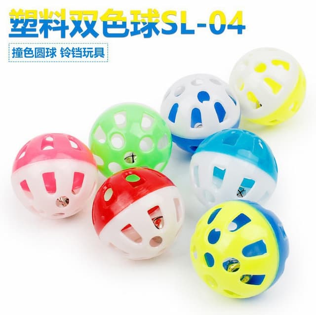 Cat Toy Ball Sound Bell Interactive Fun Cat Toy Multicolor Plastic Hollow Toy Ball Pet Supplies Wholesale